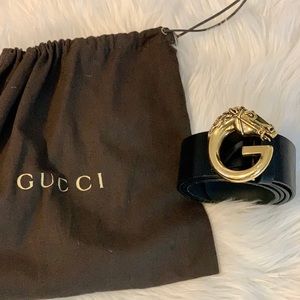 Authentic Vintage GUCCI Horse Brass Buckle Belt